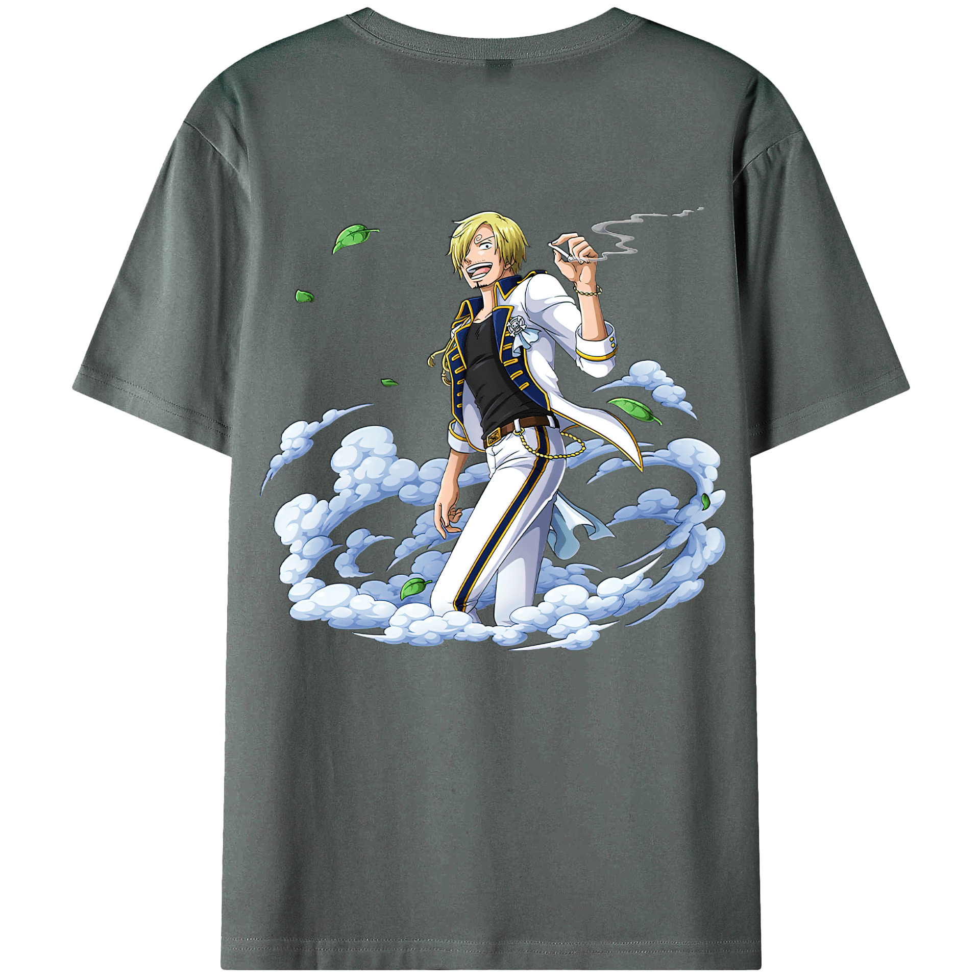 （画像用） ワンピース サンジ ONE PIECE Sanji 綿100％ メンズ半袖Tシャツ（バックプリント） 通気性